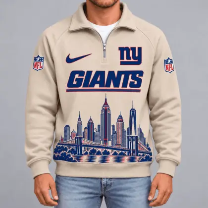 New York Giants | Premium NFL Cityscape Vintage Quarter-Zip Sweatshirt TD