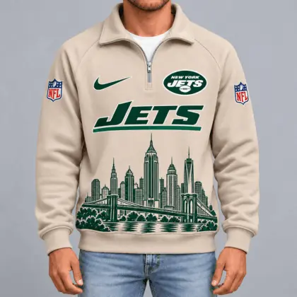 New York Jets | Premium NFL Cityscape Vintage Quarter-Zip Sweatshirt TD
