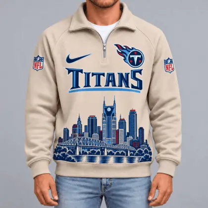 Tennessee Titans | Premium NFL Cityscape Vintage Quarter-Zip Sweatshirt TD
