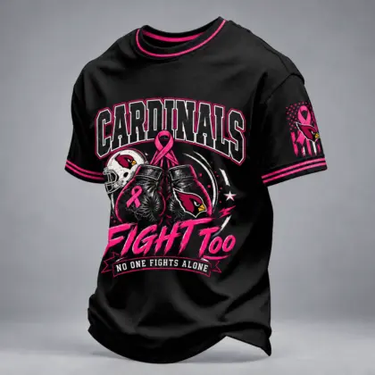 Arizona Cardinals | Premium NFL No One Fights Alone Breast Cancer Awareness T-Shirt TD