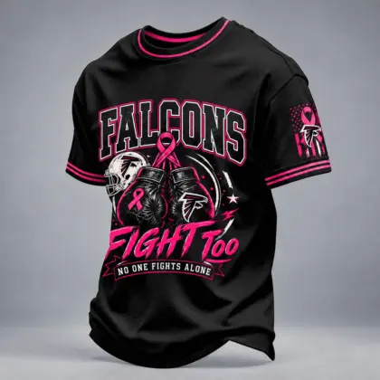 Atlanta Falcons | Premium NFL No One Fights Alone Breast Cancer Awareness T-Shirt TD