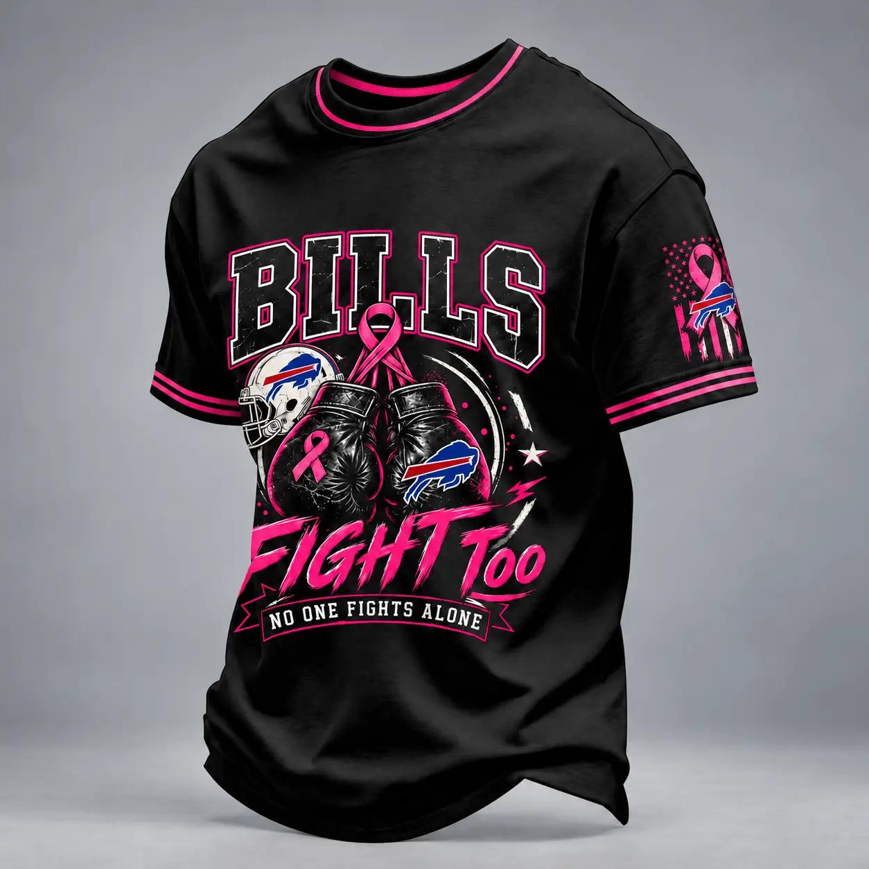 Buffalo Bills | Premium NFL No One Fights Alone Breast Cancer Awareness T-Shirt TD