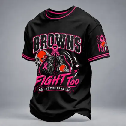 Cleveland Browns | Premium NFL No One Fights Alone Breast Cancer Awareness T-Shirt TD