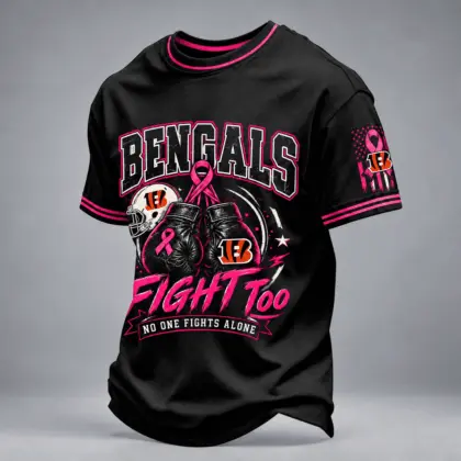 Cincinnati Bengals | Premium NFL No One Fights Alone Breast Cancer Awareness T-Shirt TD