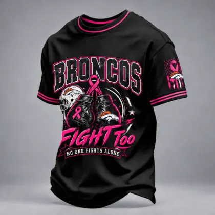 Denver Broncos | Premium NFL No One Fights Alone Breast Cancer Awareness T-Shirt TD