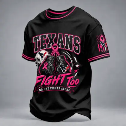 Houston Texans | Premium NFL No One Fights Alone Breast Cancer Awareness T-Shirt TD