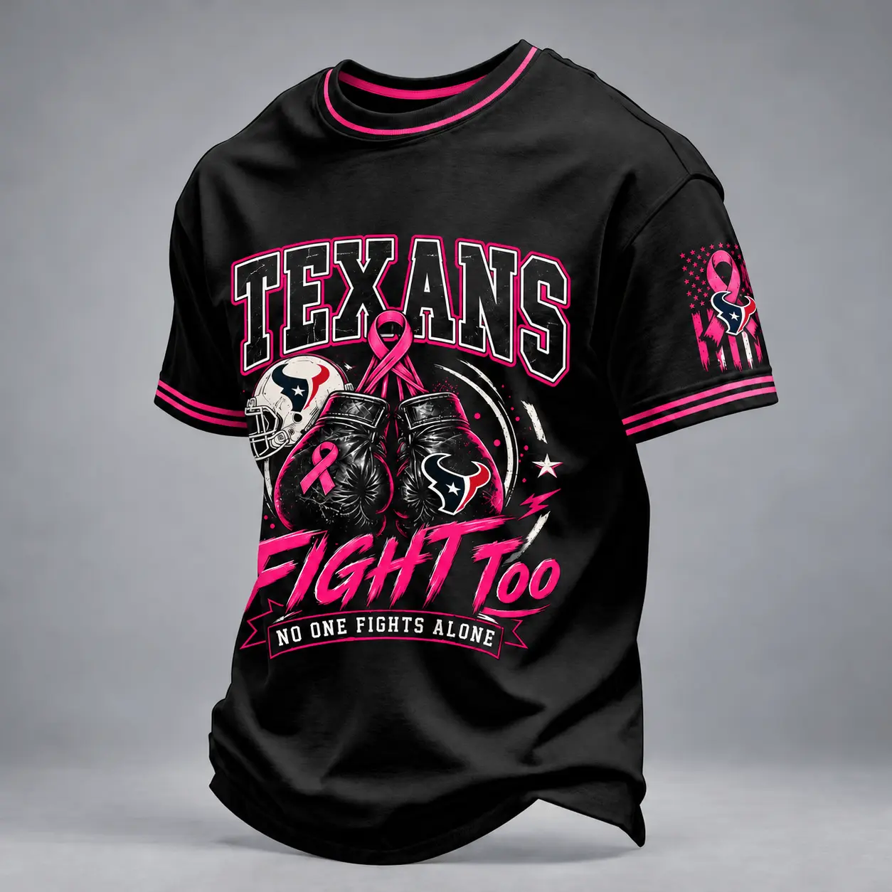 Houston Texans | Premium NFL No One Fights Alone Breast Cancer Awareness T-Shirt TD