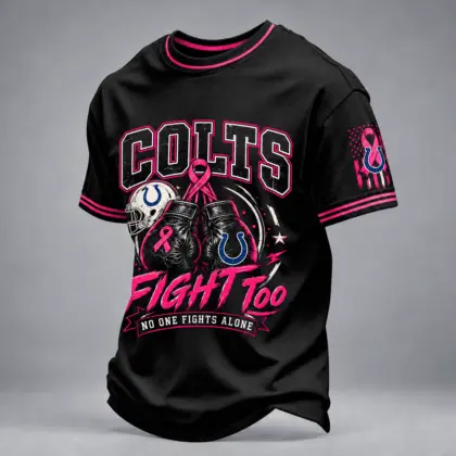 Indianapolis Colts | Premium NFL No One Fights Alone Breast Cancer Awareness T-Shirt TD