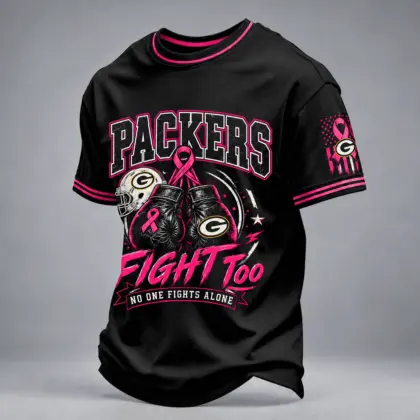 Green Bay Packers | Premium NFL No One Fights Alone Breast Cancer Awareness T-Shirt TD