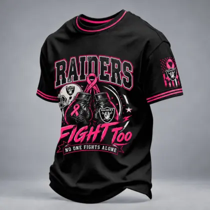 Las Vegas Raiders | Premium NFL No One Fights Alone Breast Cancer Awareness T-Shirt TD