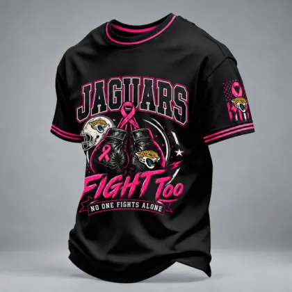 Jacksonville Jaguars | Premium NFL No One Fights Alone Breast Cancer Awareness T-Shirt TD