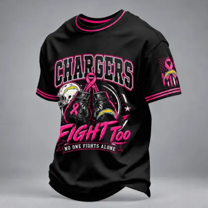 Los Angeles Chargers | Premium NFL No One Fights Alone Breast Cancer Awareness T-Shirt TD