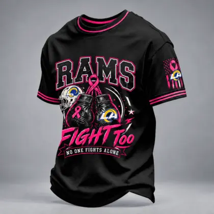 Los Angeles Rams | Premium NFL No One Fights Alone Breast Cancer Awareness T-Shirt TD