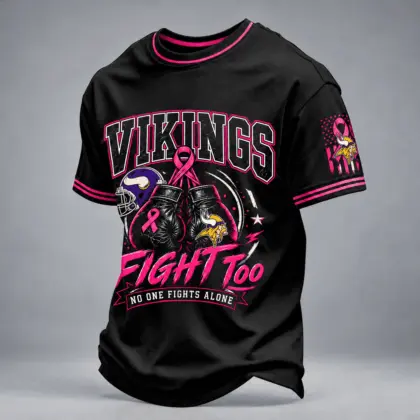 Minnesota Vikings | Premium NFL No One Fights Alone Breast Cancer Awareness T-Shirt TD
