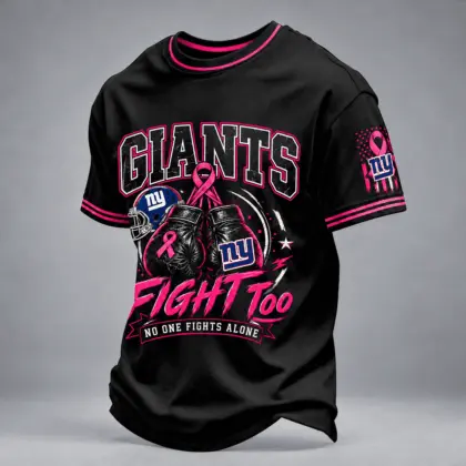 New York Giants | Premium NFL No One Fights Alone Breast Cancer Awareness T-Shirt TD