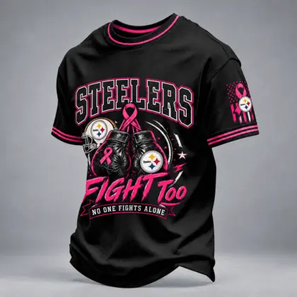 Pittsburgh Steelers | Premium NFL No One Fights Alone Breast Cancer Awareness T-Shirt TD
