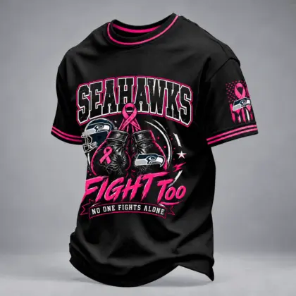 Seattle Seahawks | Premium NFL No One Fights Alone Breast Cancer Awareness T-Shirt TD