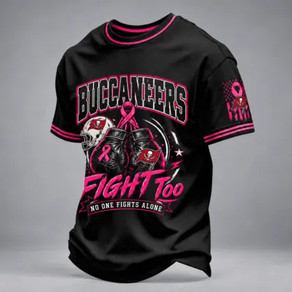 Tampa Bay Buccaneers | Premium NFL No One Fights Alone Breast Cancer Awareness T-Shirt TD