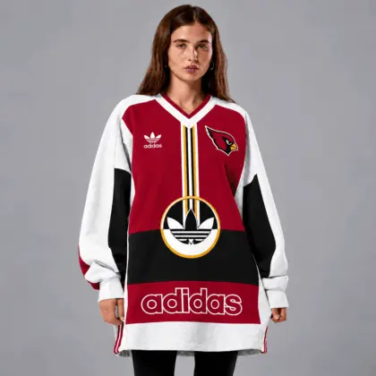 Arizona Cardinals | Premium NFL Vintage Varsity Oversized V-Neck Sweatshirt TD