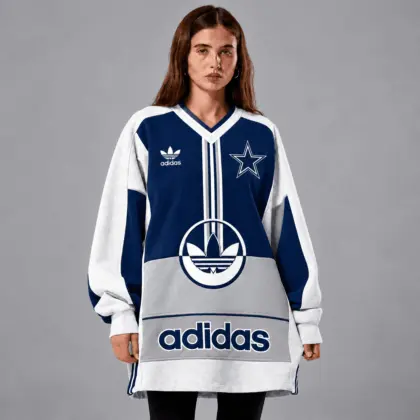 Dallas Cowboys | Premium NFL Vintage Varsity Oversized V-Neck Sweatshirt TD