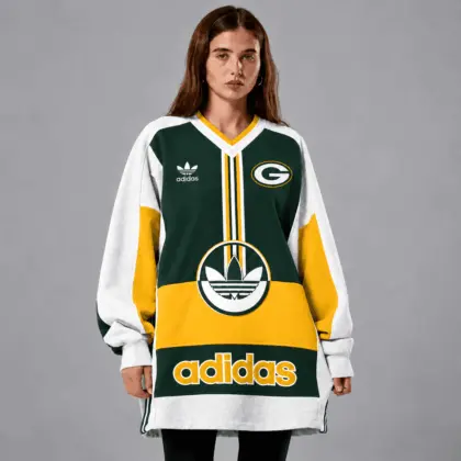 Green Bay Packers | Premium NFL Vintage Varsity Oversized V-Neck Sweatshirt TD