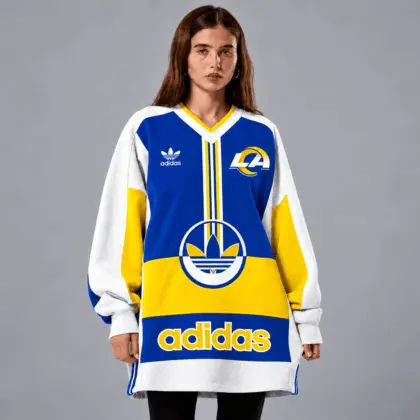 Los Angeles Rams | Premium NFL Vintage Varsity Oversized V-Neck Sweatshirt TD