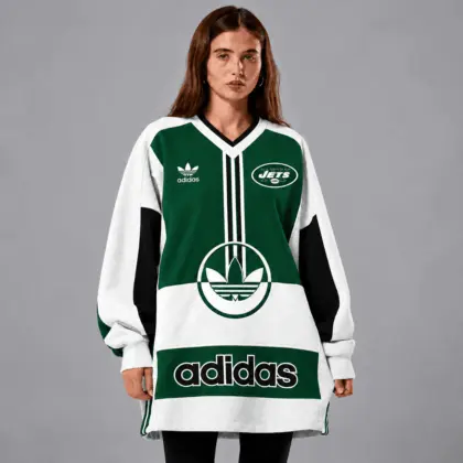 New York Jets | Premium NFL Vintage Varsity Oversized V-Neck Sweatshirt TD