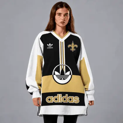 New Orleans Saints | Premium NFL Vintage Varsity Oversized V-Neck Sweatshirt TD