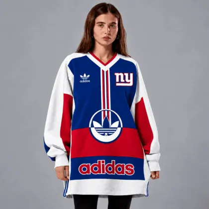 New York Giants | Premium NFL Vintage Varsity Oversized V-Neck Sweatshirt TD