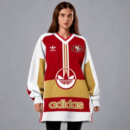 San Francisco 49ers | Premium NFL Vintage Varsity Oversized V-Neck Sweatshirt TD