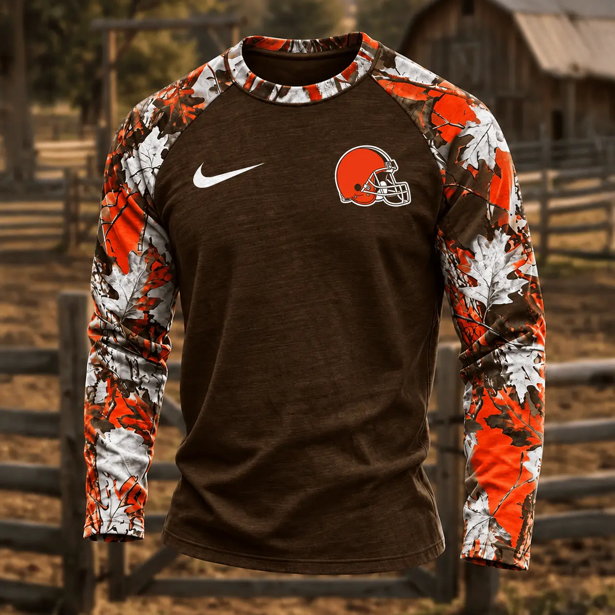Cleveland Browns | Premium NFL Camo Hunting Long Sleeve Shirt TD