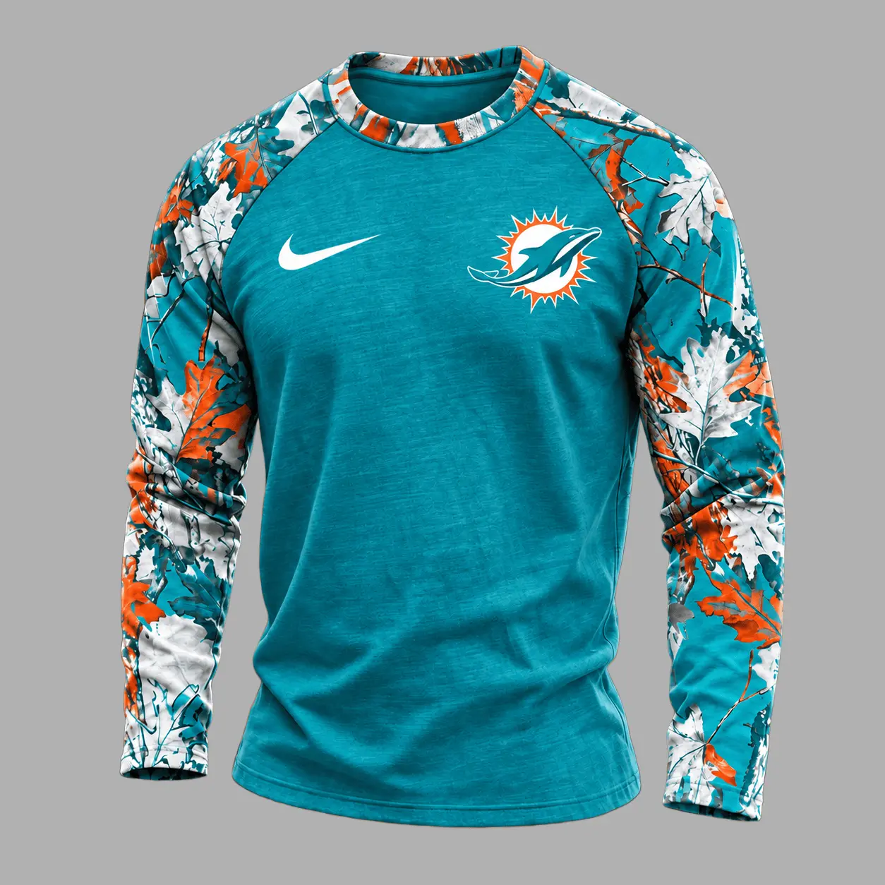 Miami Dolphins | Premium NFL Camo Hunting Long Sleeve Shirt TD - Image 2