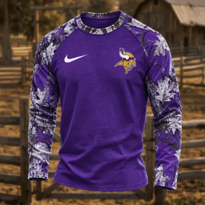 Minnesota Vikings | Premium NFL Camo Hunting Long Sleeve Shirt TD