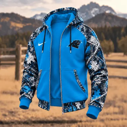 Carolina Panthers | Premium NFL Camo Hunting Zip Hoodie TD