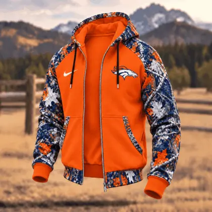 Denver Broncos | Premium NFL Camo Hunting Zip Hoodie TD