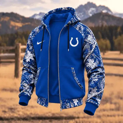 Indianapolis Colts | Premium NFL Camo Hunting Zip Hoodie TD