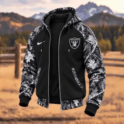Las Vegas Raiders | Premium NFL Camo Hunting Zip Hoodie TD