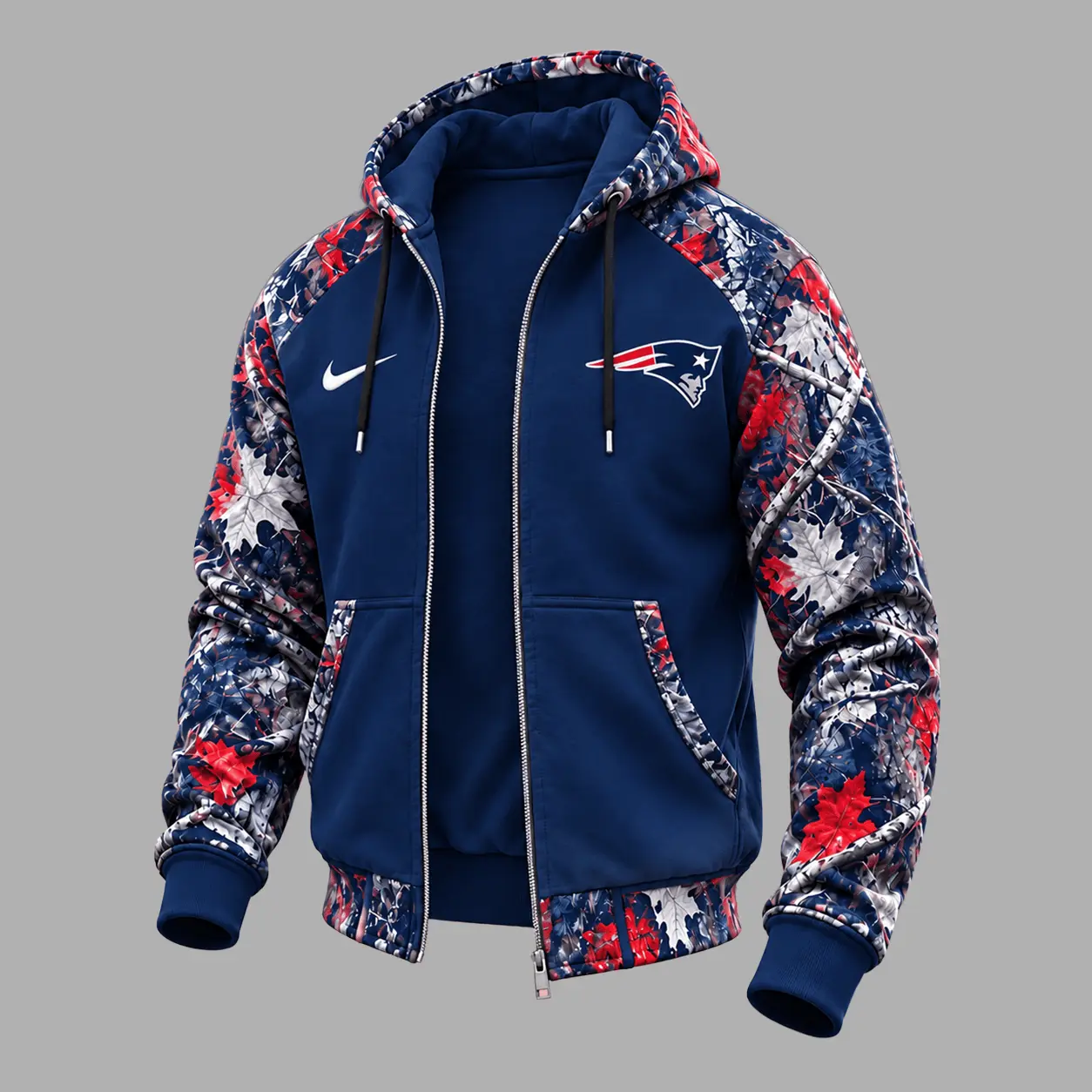New England Patriots | Premium NFL Camo Hunting Zip Hoodie TD - Image 2