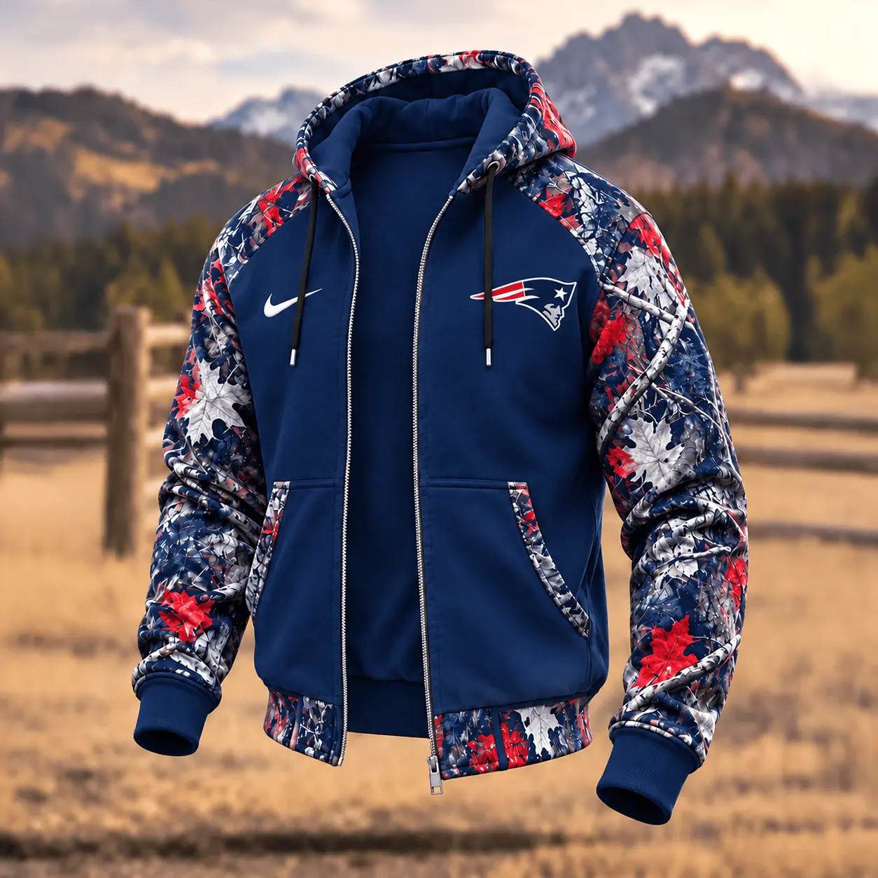 New England Patriots | Premium NFL Camo Hunting Zip Hoodie TD