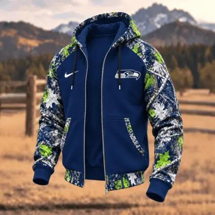 Seattle Seahawks | Premium NFL Camo Hunting Zip Hoodie TD