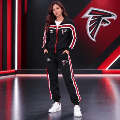 Atlanta Falcons | Premium NFL Classic Varsity Stripe Team Logo Jacket & Jogger Set TD