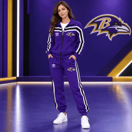 Baltimore Ravens | Premium NFL Classic Varsity Stripe Team Logo Jacket & Jogger Set TD