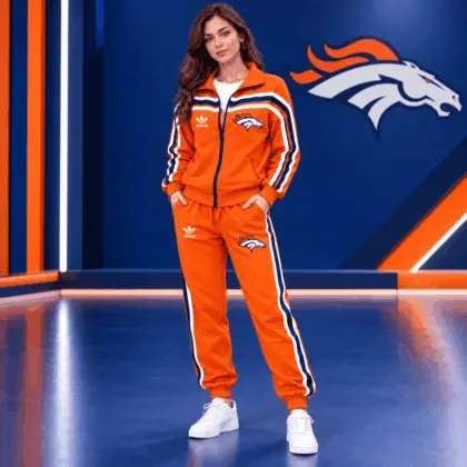 Denver Broncos | Premium NFL Classic Varsity Stripe Team Logo Jacket & Jogger Set TD