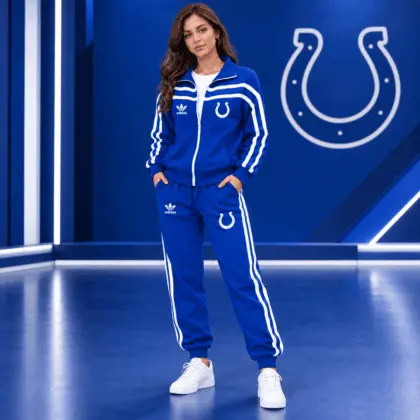 Indianapolis Colts | Premium NFL Classic Varsity Stripe Team Logo Jacket & Jogger Set TD