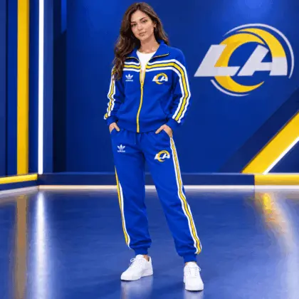 Los Angeles Rams | Premium NFL Classic Varsity Stripe Team Logo Jacket & Jogger Set TD
