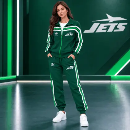 New York Jets | Premium NFL Classic Varsity Stripe Team Logo Jacket & Jogger Set TD