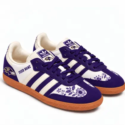 Baltimore Ravens | Premium NFL Team Spirit Floral Heritage Samba Shoes TD
