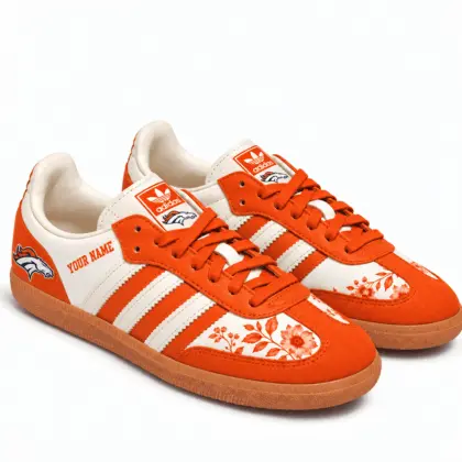 Denver Broncos | Premium NFL Team Spirit Floral Heritage Samba Shoes TD