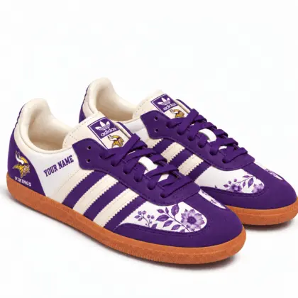 Minnesota Vikings | Premium NFL Team Spirit Floral Heritage Samba Shoes TD