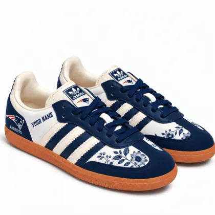 New England Patriots | Premium NFL Team Spirit Floral Heritage Samba Shoes TD